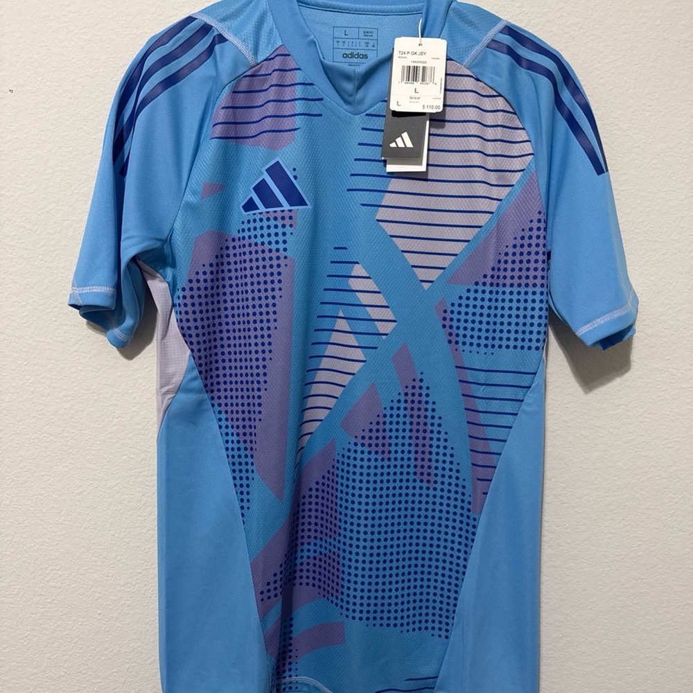 Adidas Tiro24 Pro Blue Short Sleeve Soccer Jersey Men's Size Large